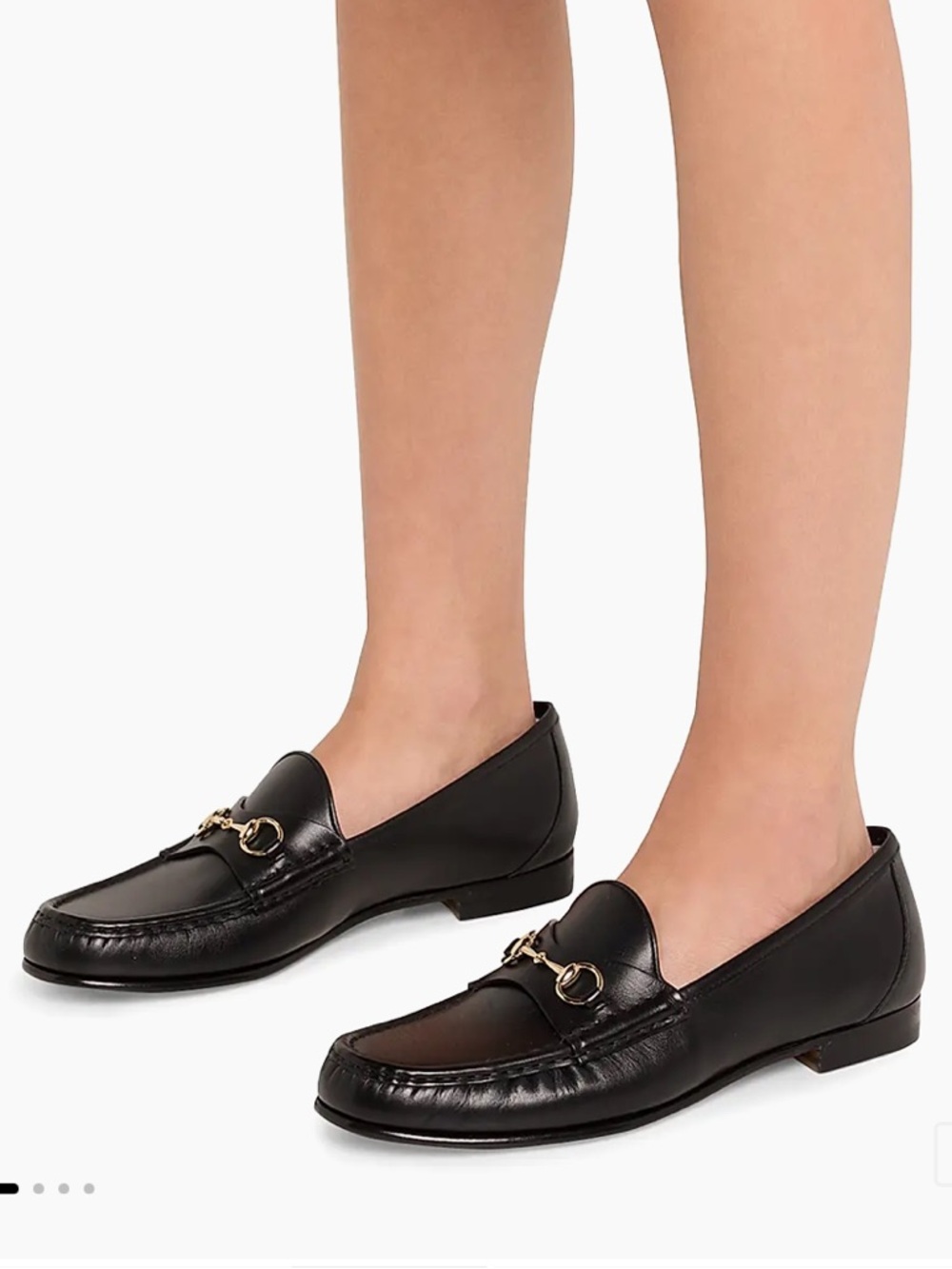 Gucci Black Leather Horsebit Loafers